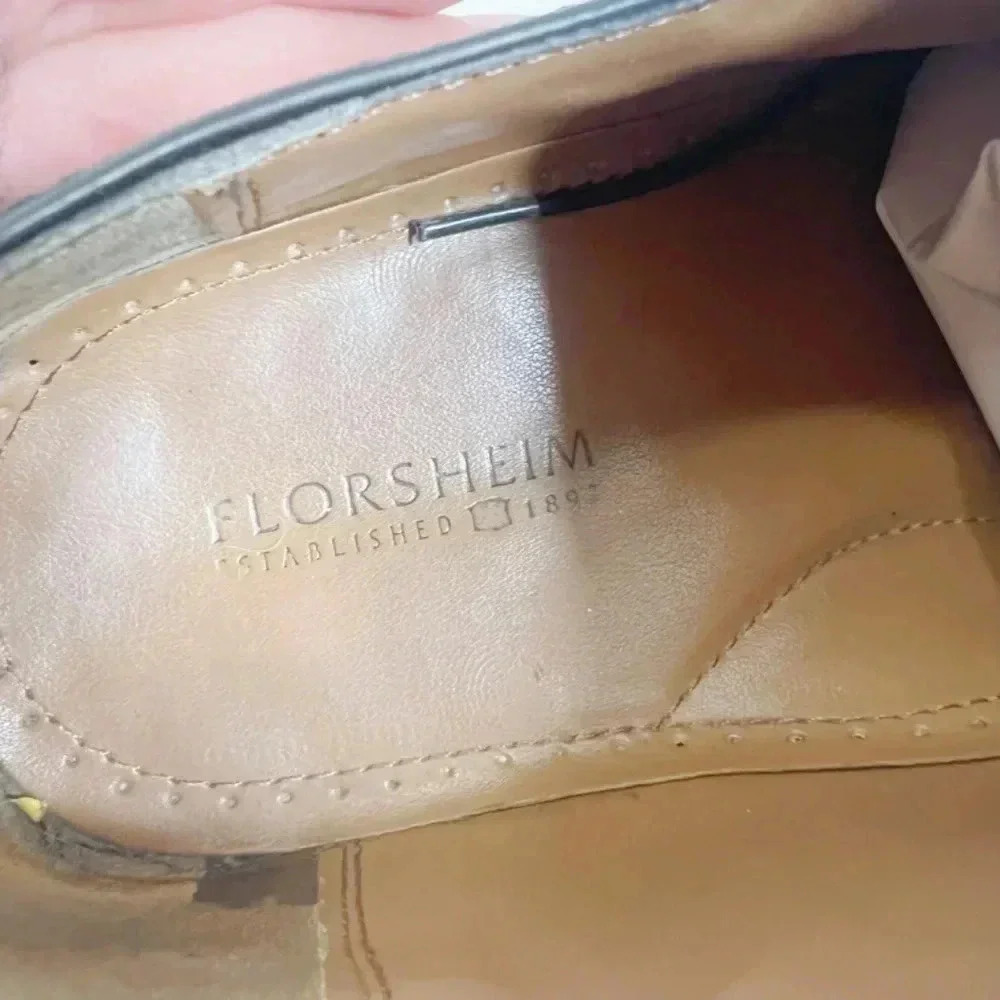 Florsheim Brookside Black Leather Wingtip Oxford Men's Size 10 - Picture 5 of 11